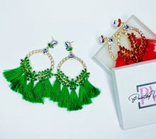 Load image into Gallery viewer, SHOWSTOPPER &quot;RED&quot; TASSEL EARRINGS
