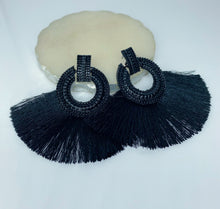 Load image into Gallery viewer, VACAY “BLACK” DROP EARRINGS
