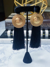 Load image into Gallery viewer, NOIR TASSEL EARRINGS
